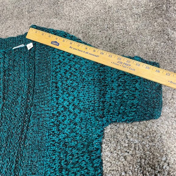 Cato Women Large Short Sleeve Sweater Open Front Roll Tab Decorative Sleeve - Picture 7 of 14